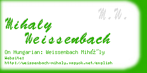 mihaly weissenbach business card